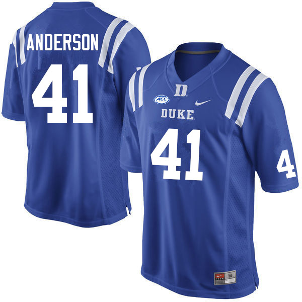 Duke Blue Devils #41 Grissim Anderson College Football Jerseys Sale-Blue